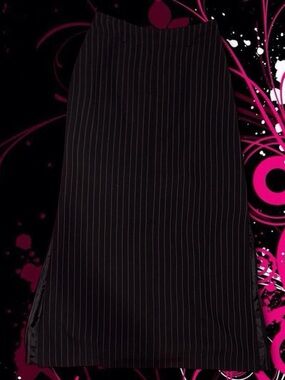 vtg y2k gothic pinstripe maxi skirt w side slits - new york & company, sz 2/xs
